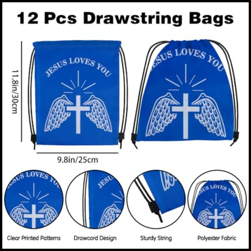 Drawstring Backpack Set Religious Christian Party… - image 3